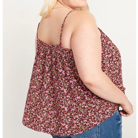 BUNDLE (2) NWT Old Navy Womens V Neck Floral Print Swing Cami Top Size 2X - Picture 3 of 4